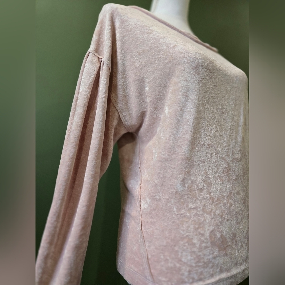 We The Free Milan Layering Top Crushed Velvet Blush - Picture 7 of 12
